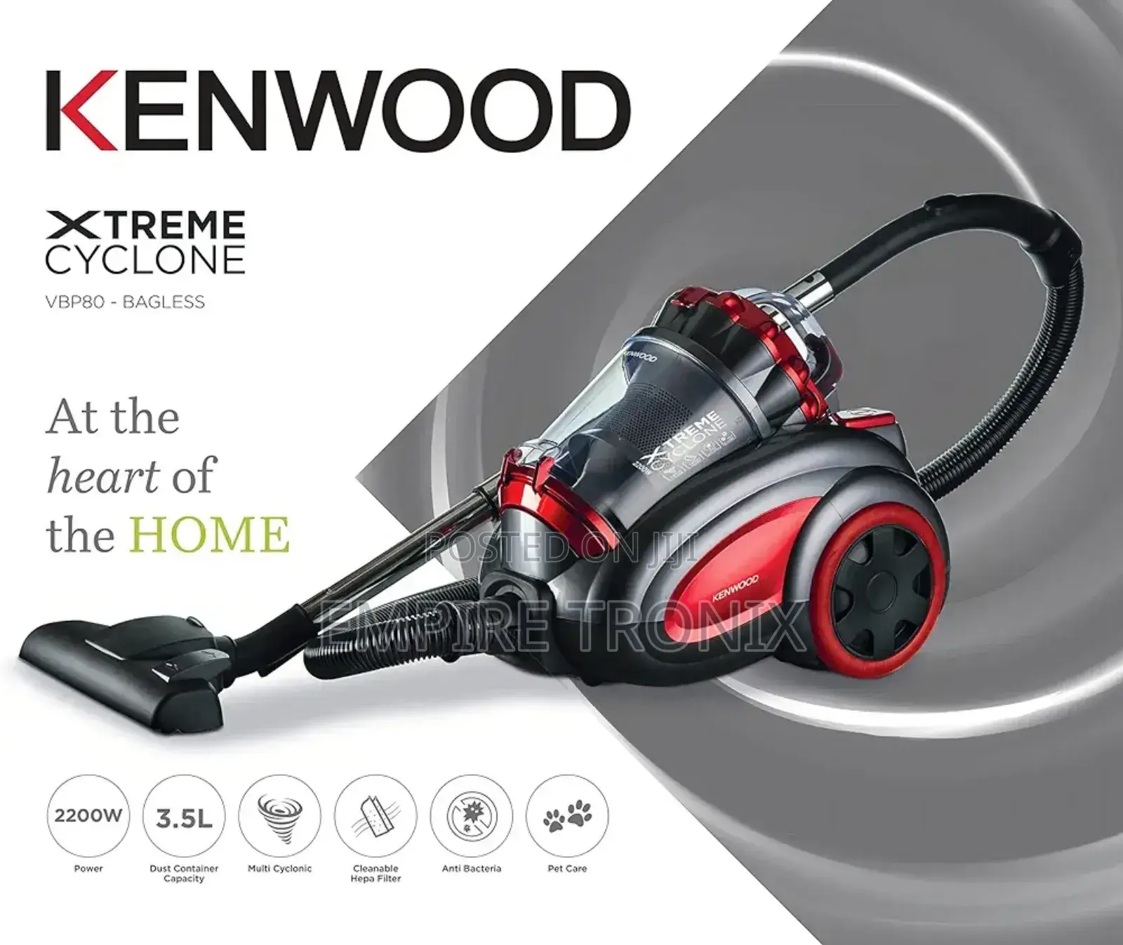 Kenwood Vacuum Cleaner 2200w Bagless 3.5l Vbp80.000rg