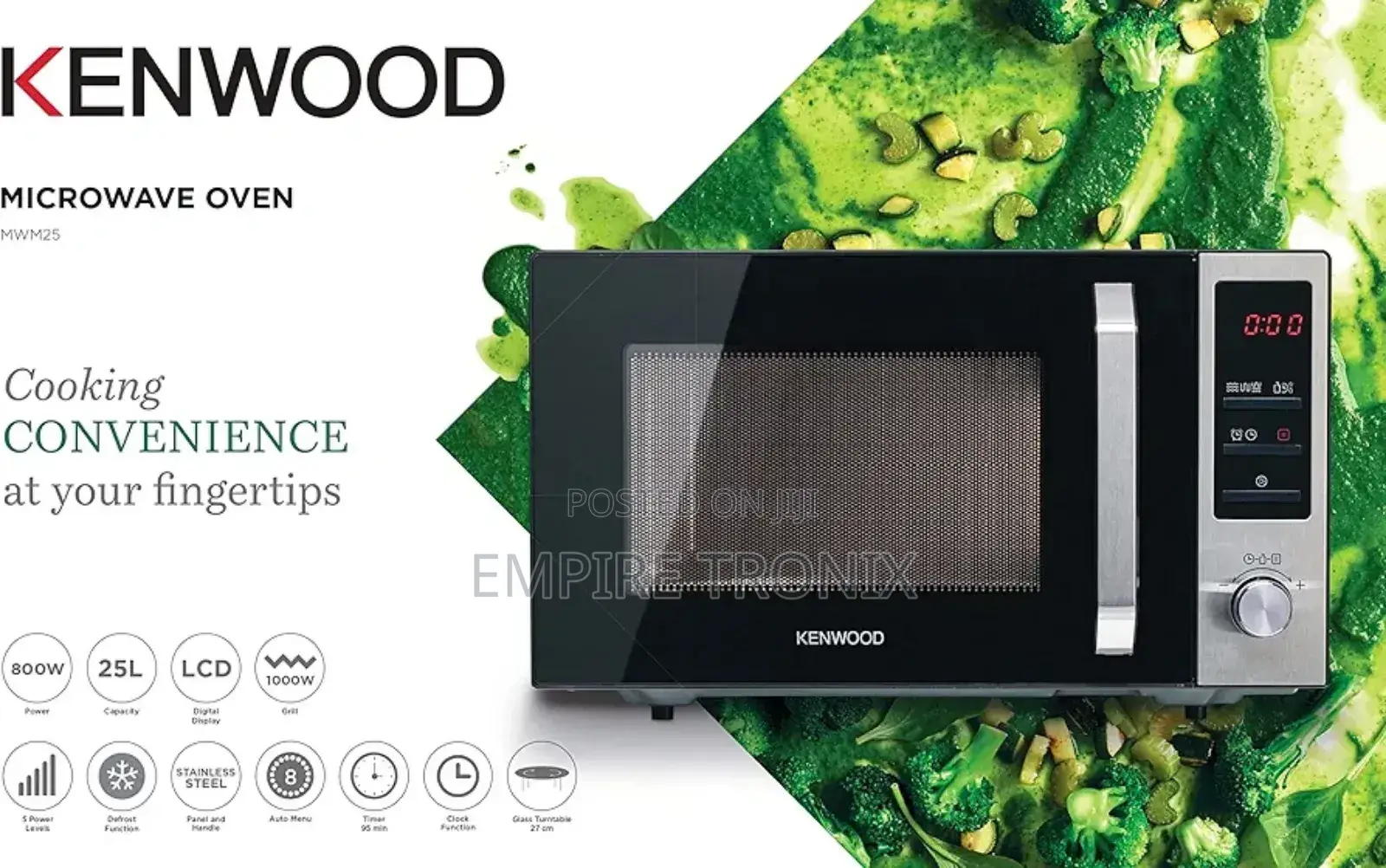 Kenwood 25l Microwave Oven With Grill 800w Mwm25.000bk
