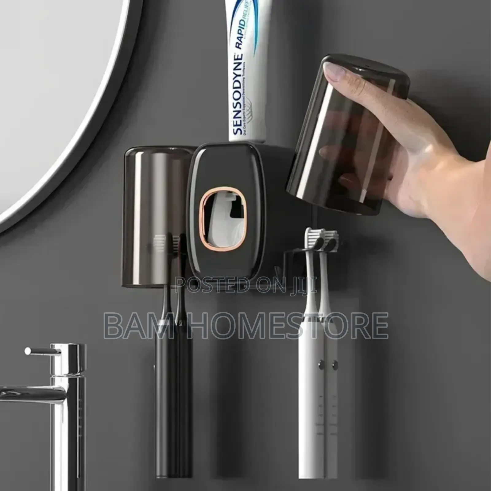 Simple Toothpaste Dispenser+Toothbrush Holder