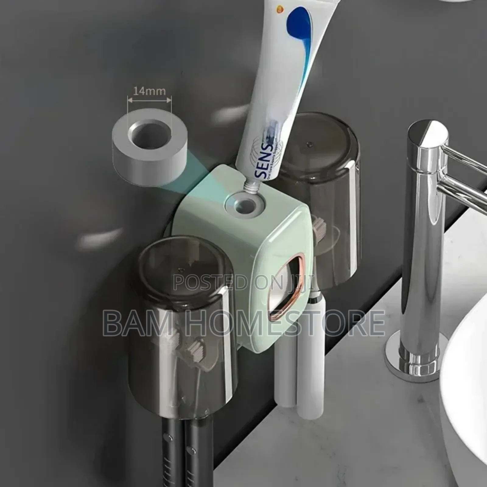 Simple Toothpaste Dispenser+Toothbrush Holder