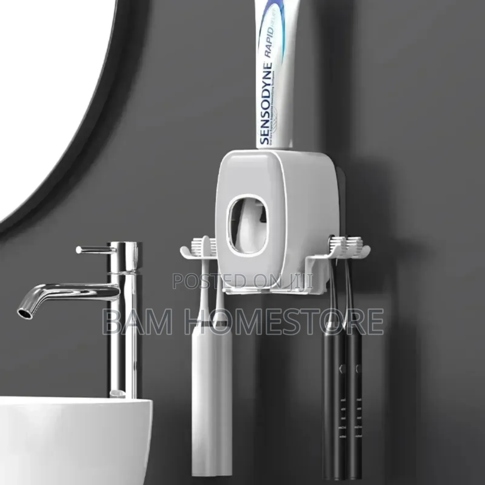 Simple Toothpaste Dispenser+Toothbrush Holder