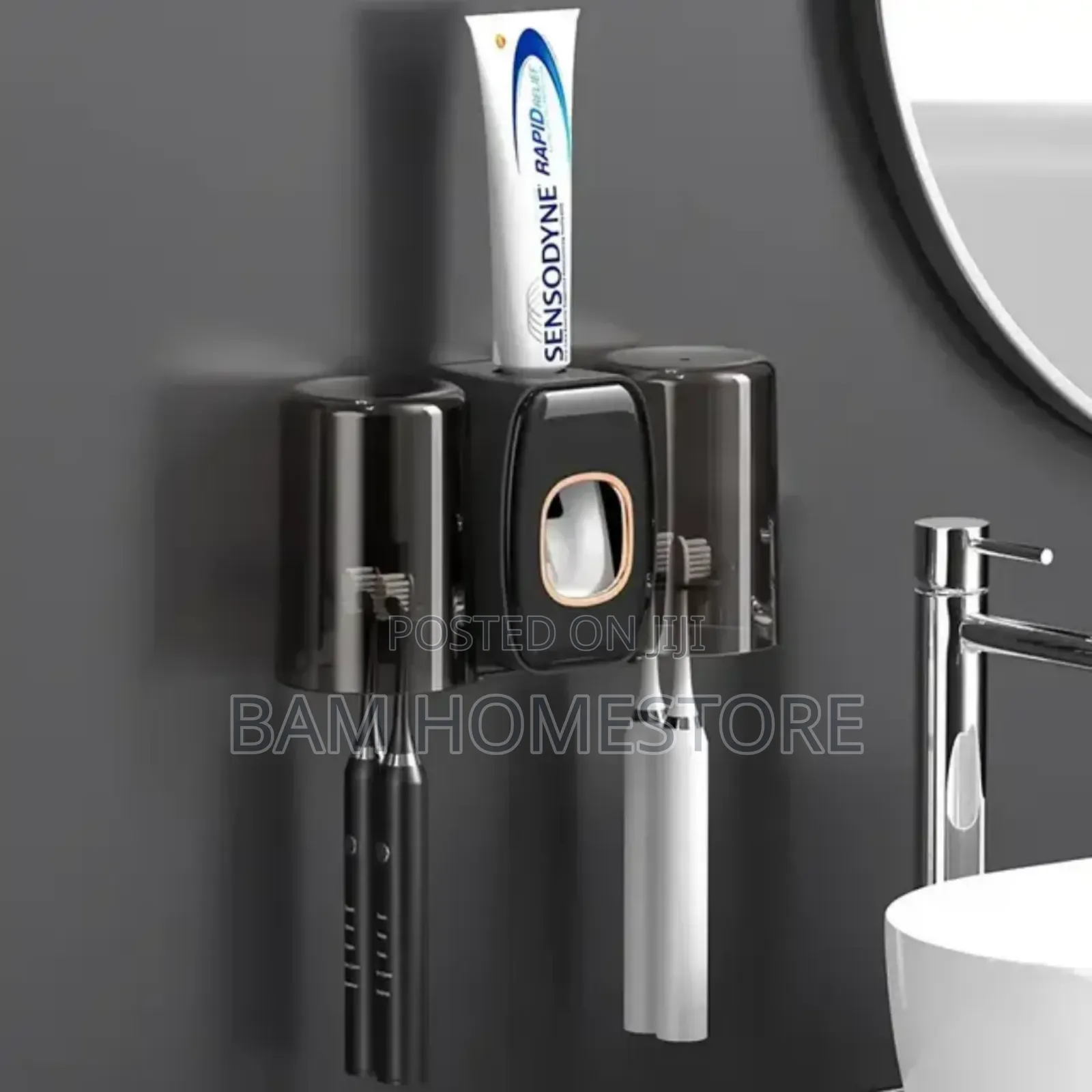 Simple Toothpaste Dispenser+Toothbrush Holder