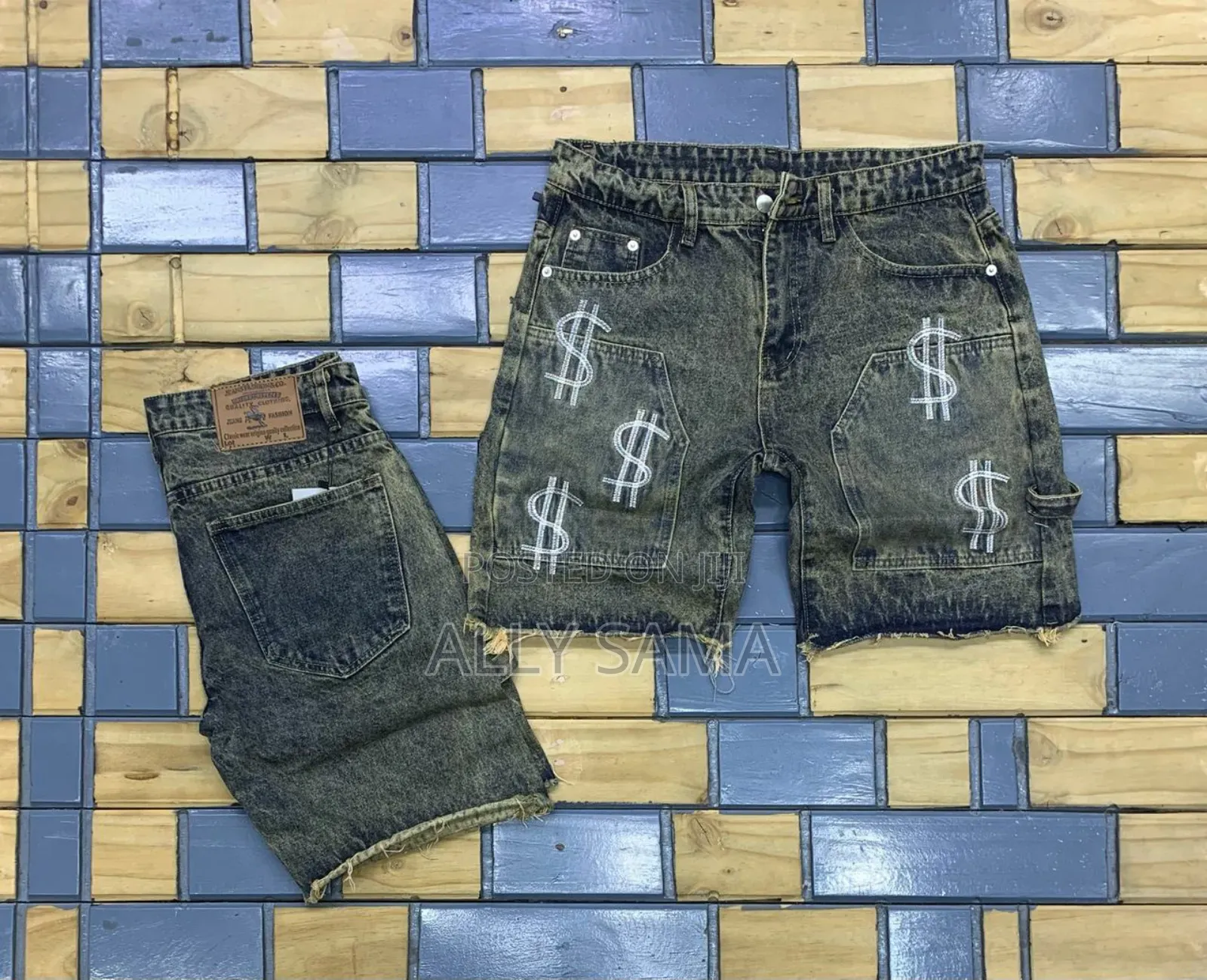 Mens Short Jeans Green