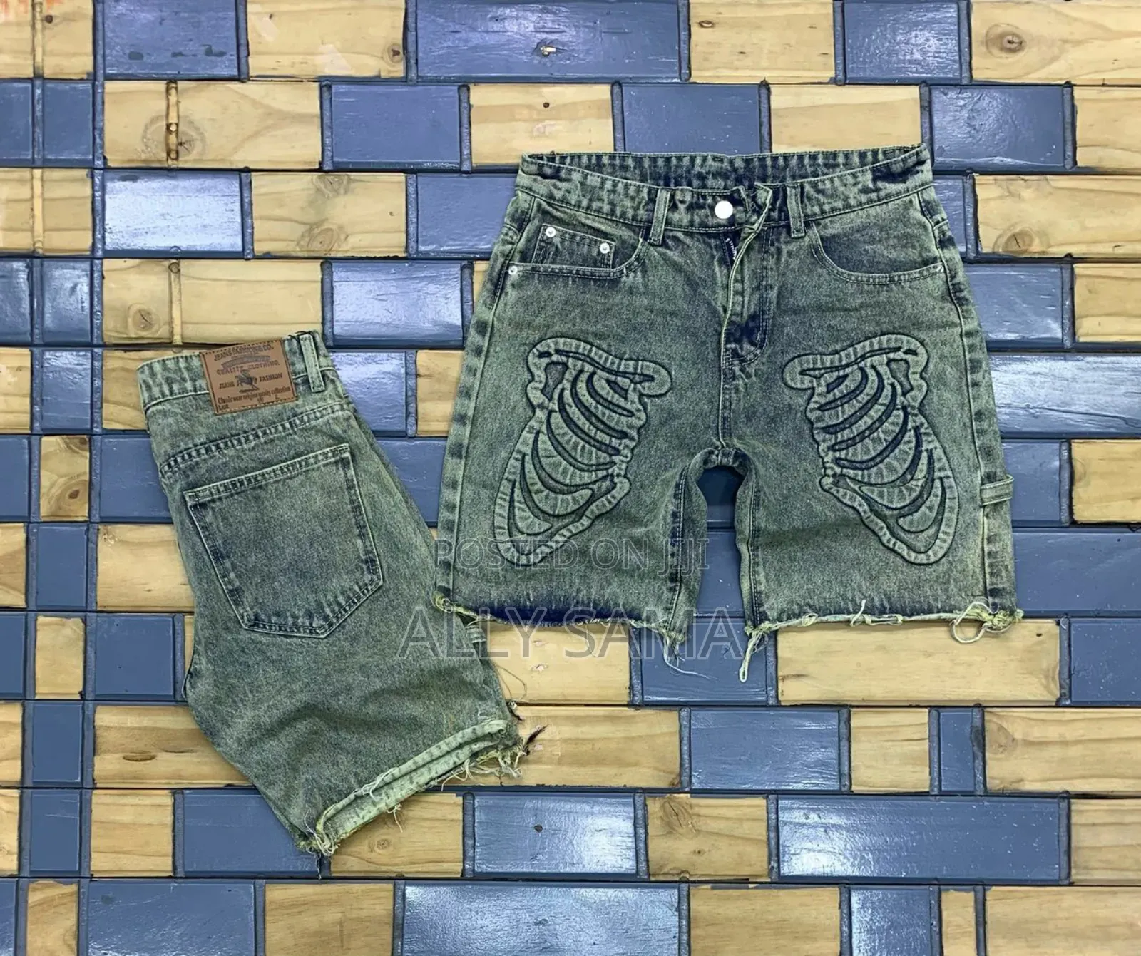Mens Short Jeans Green