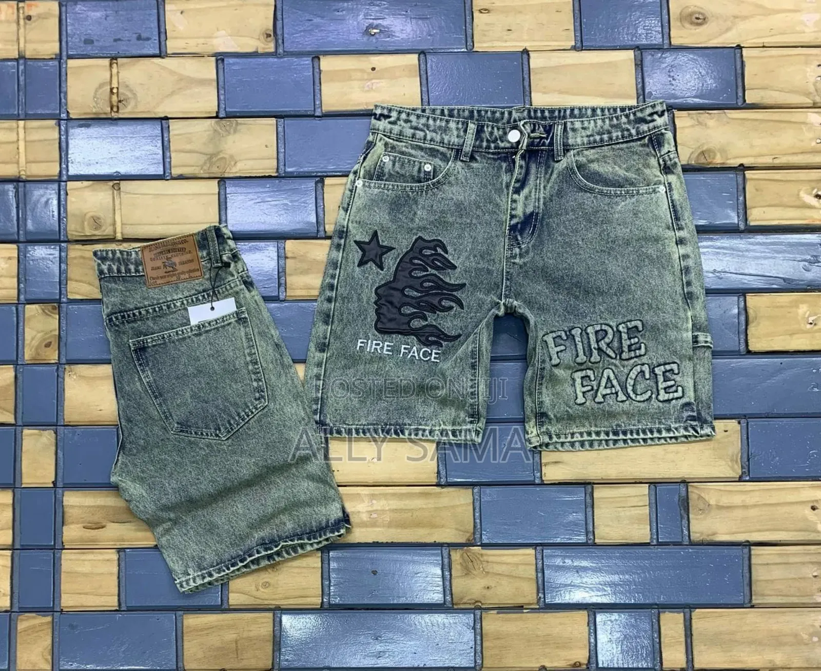 Mens Short Jeans Green