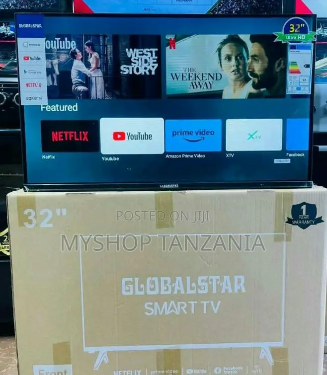 Global Star 32 Inch Frameless Android Smart Tv – Black