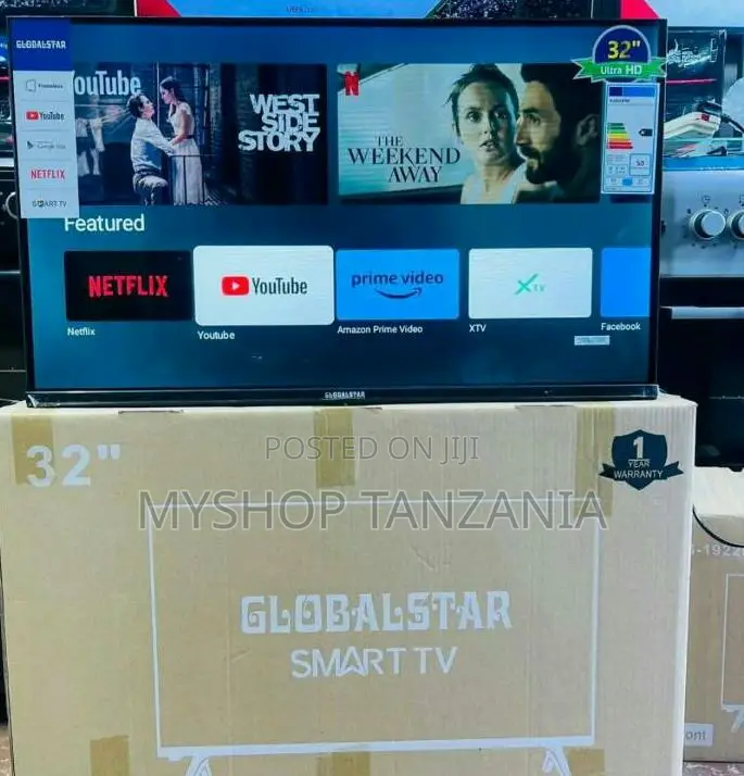 Global Star 32 Inch Frameless Android Smart Tv – Black
