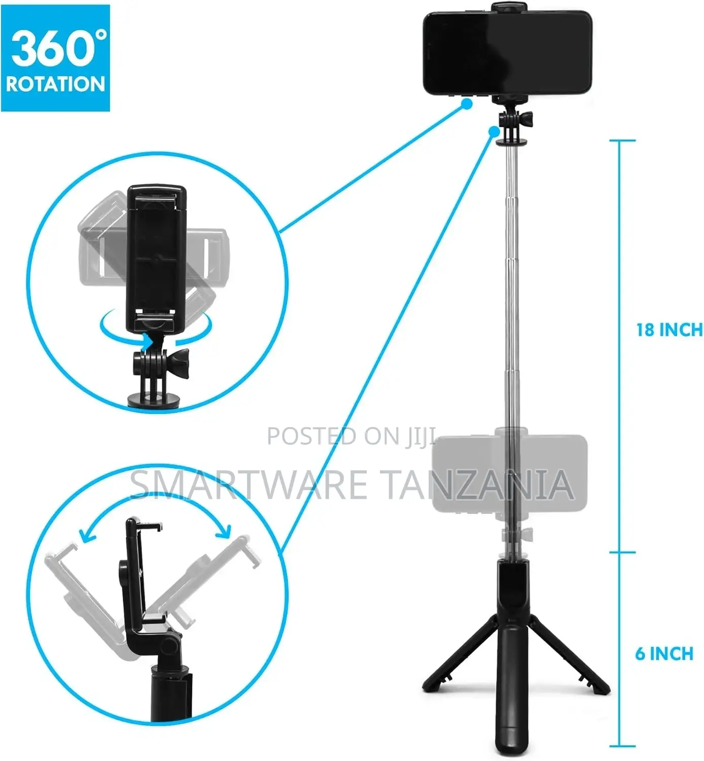 Tripod With Remote Phone Stand For iPhone Android Phone