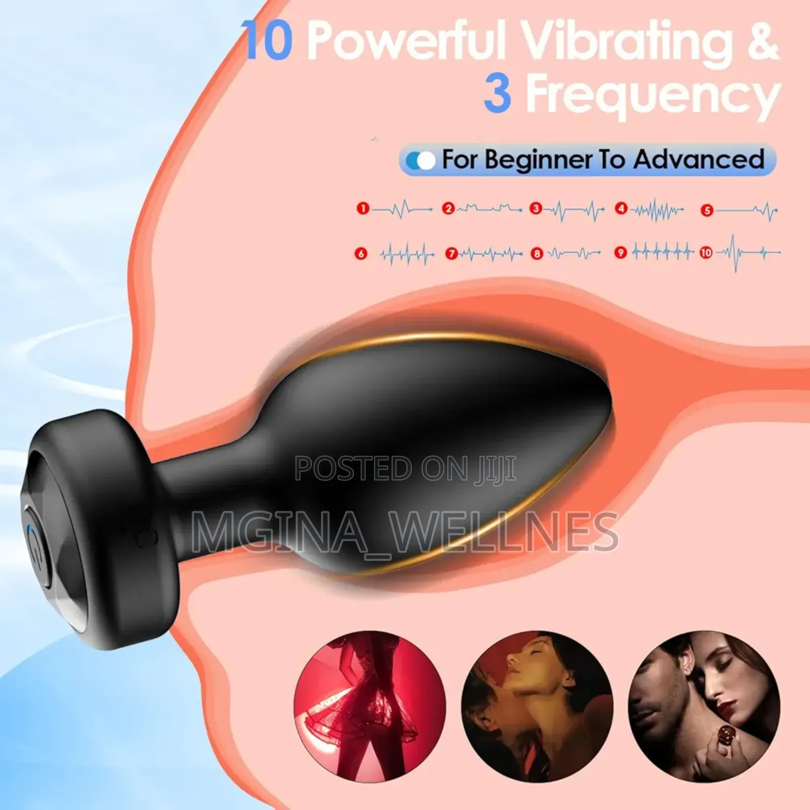 Remote Control Silicone Anal/Butty Plug (10modes Vibration)