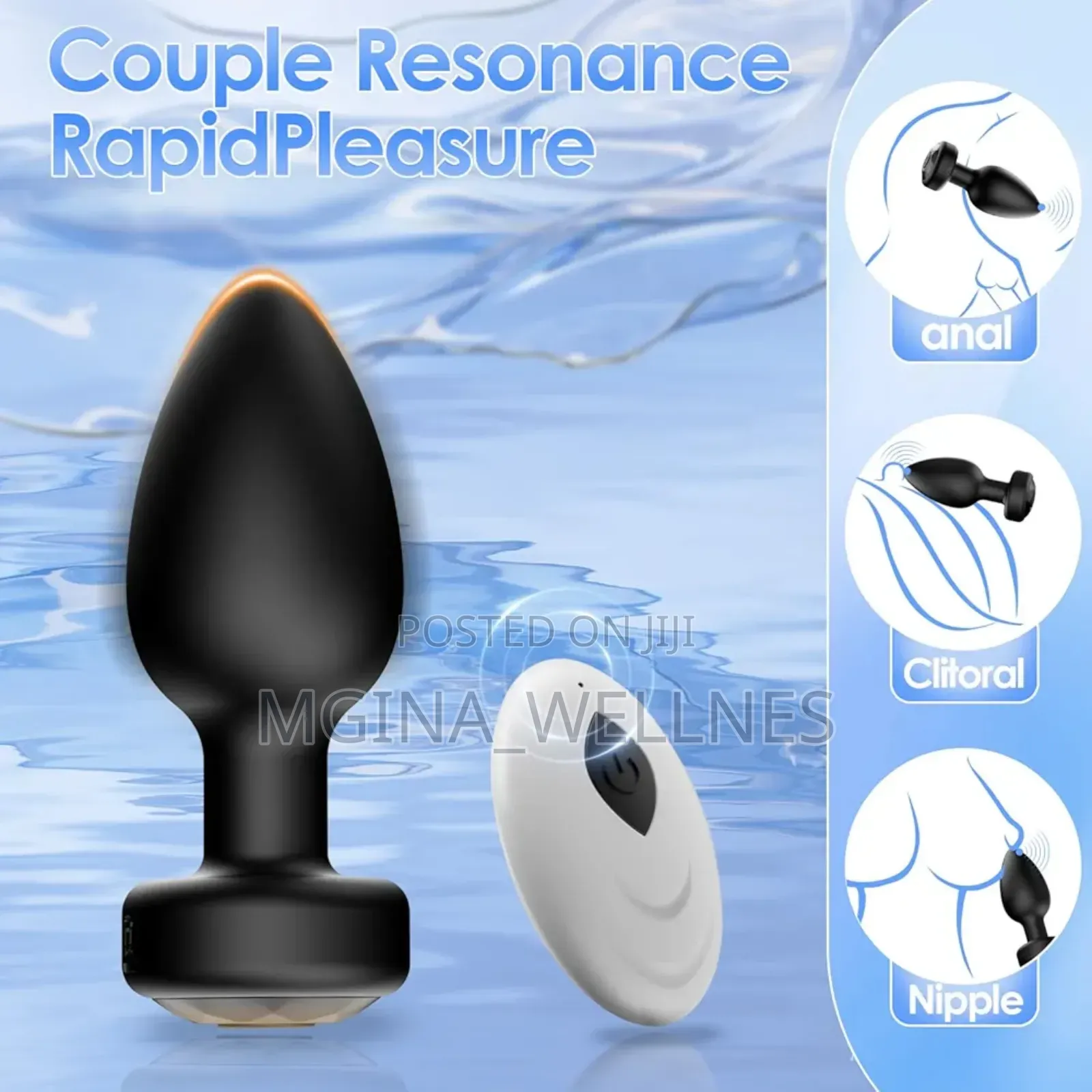 Remote Control Silicone Anal/Butty Plug (10modes Vibration)