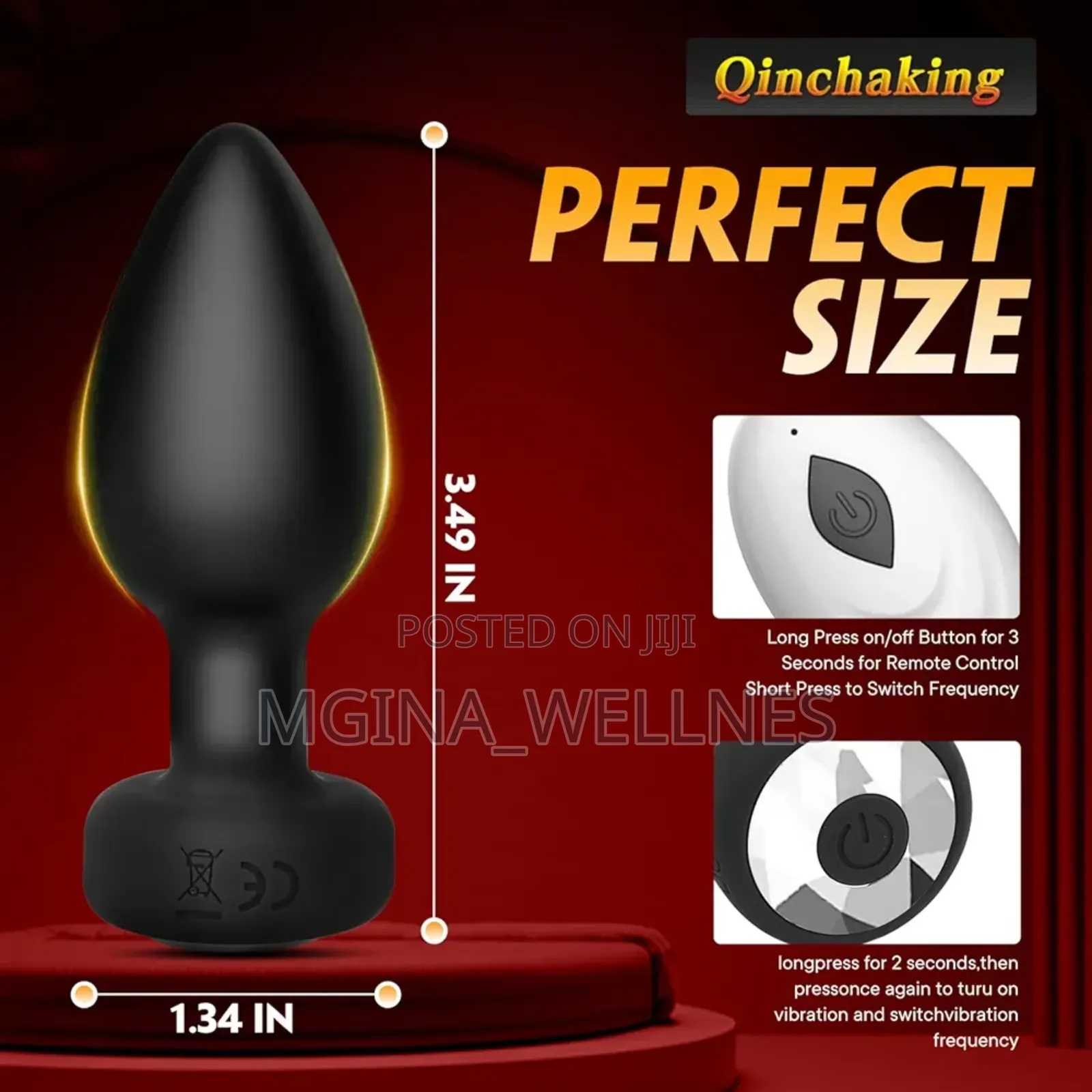 Remote Control Silicone Anal/Butty Plug (10modes Vibration)