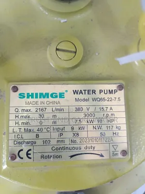 Shimge Sawege Pump 10hp (4inch)