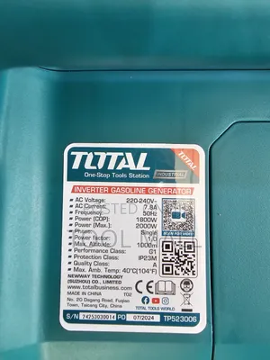 Total Inverter Gasoline Generator 2000w