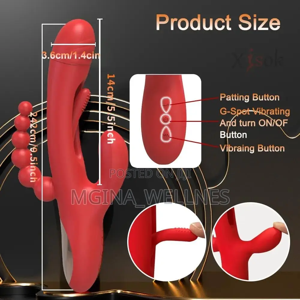 Double Penetration Flapping G Spot Stimulation Toy