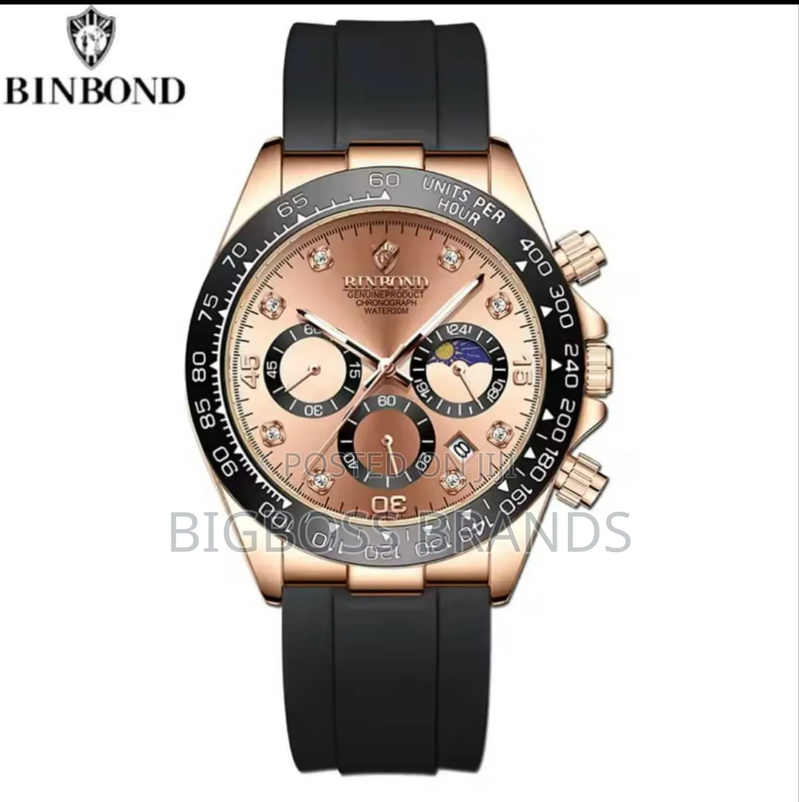 Binbond Chronograph Watches Silicone Strap