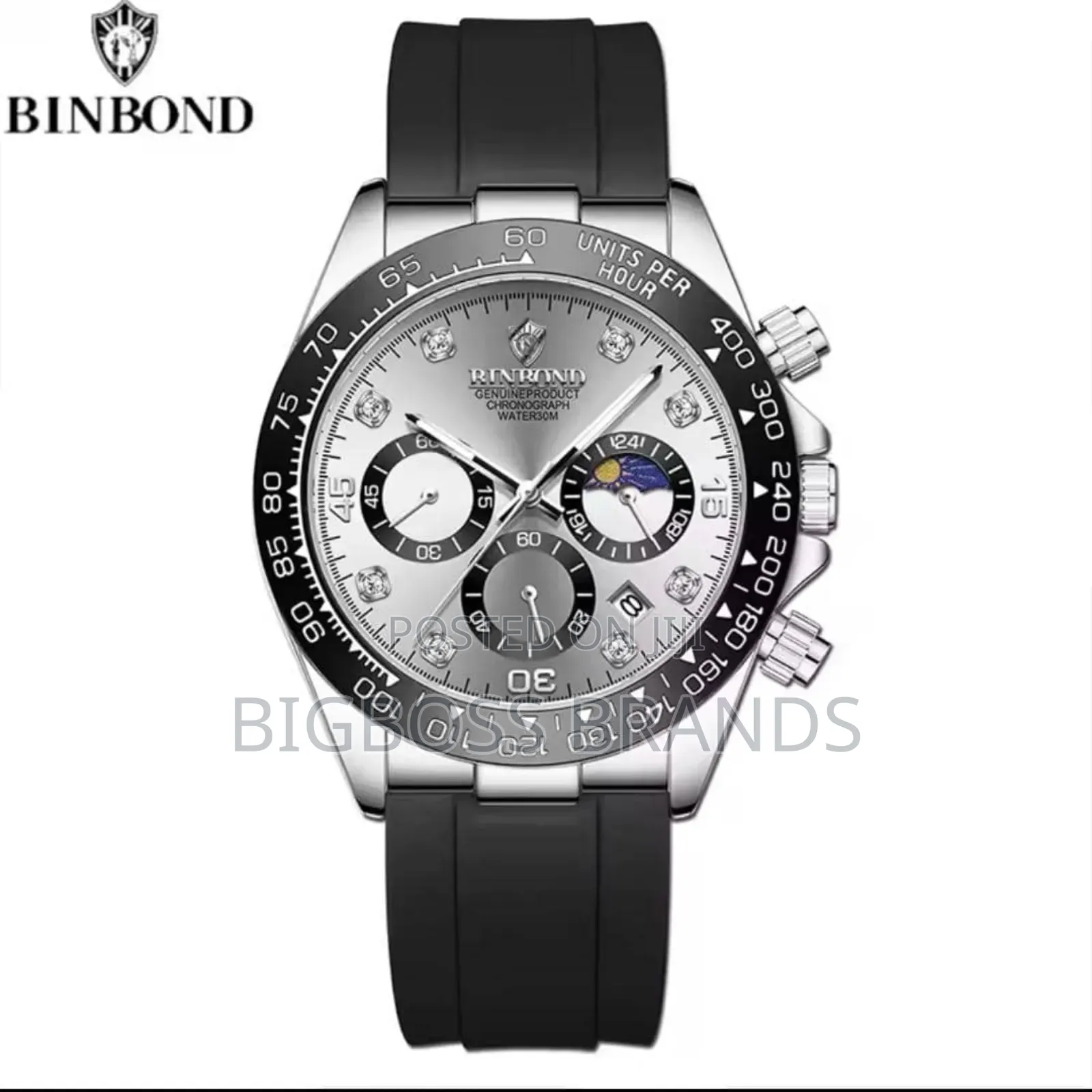 Binbond Chronograph Watches Silicone Strap
