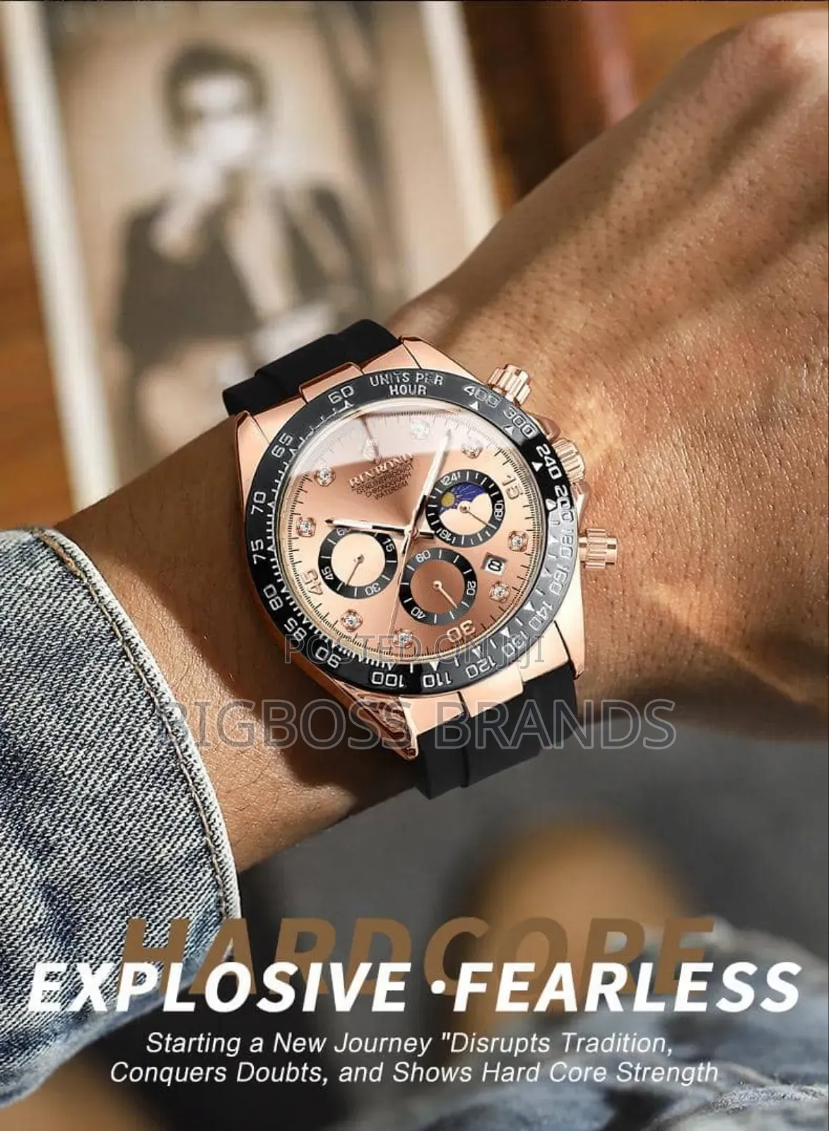 Binbond Chronograph Watches Silicone Strap