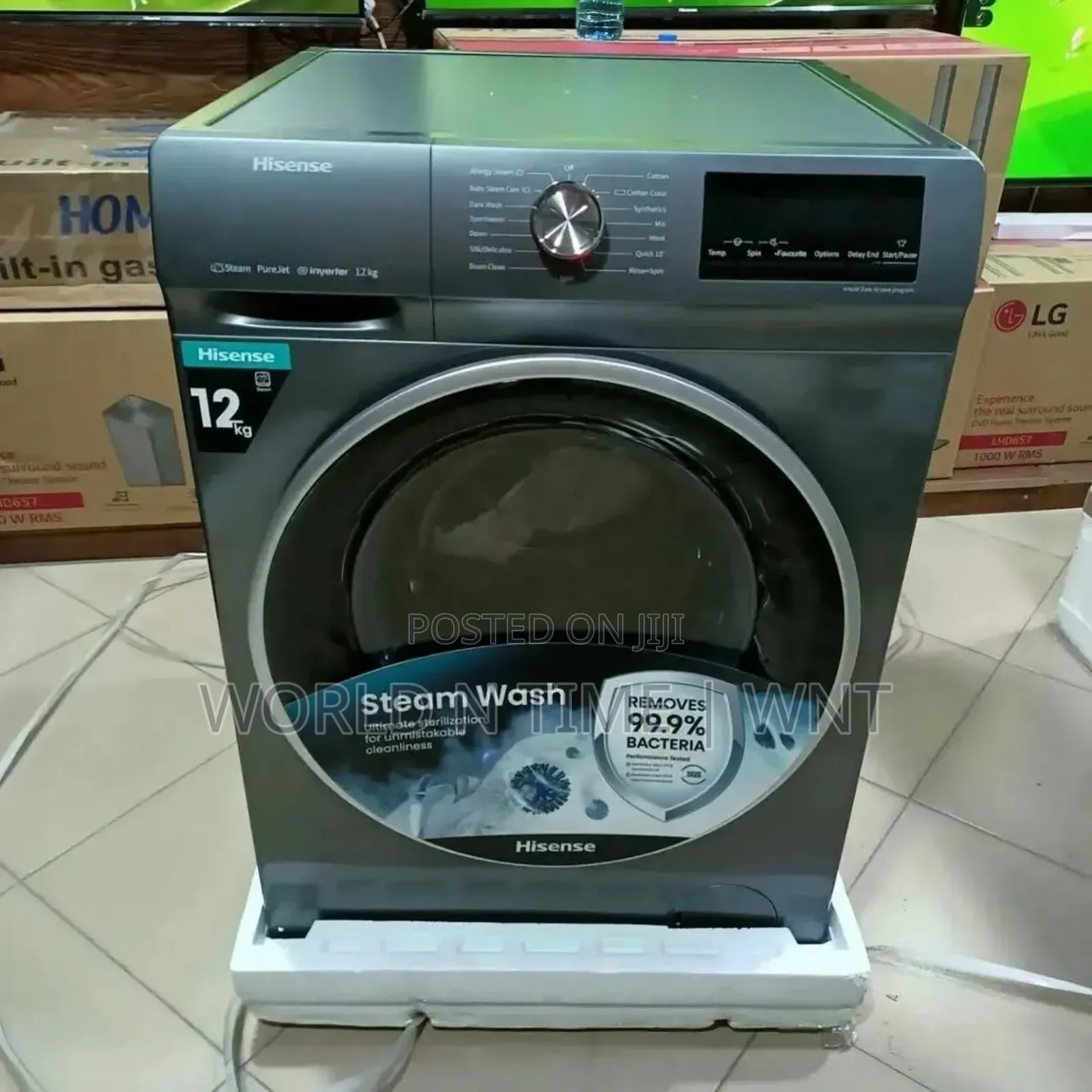 Hisense Washing Machine 12kg Auto Steam Wash Wf5s1245bb