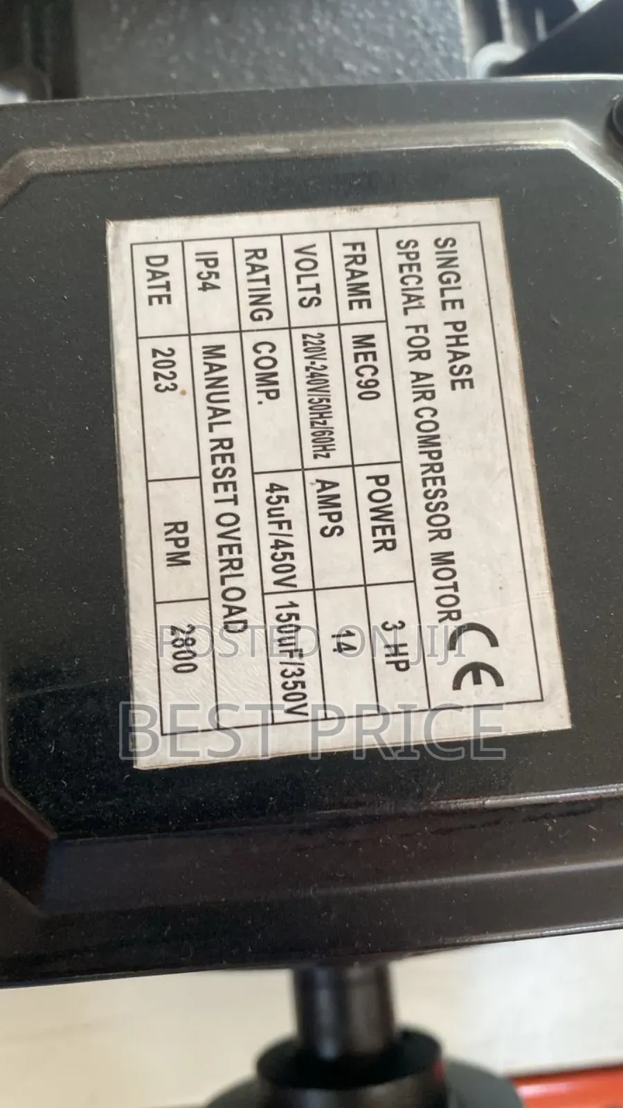 Eectrical Motor Single Phase 3 Hp RPM 2800