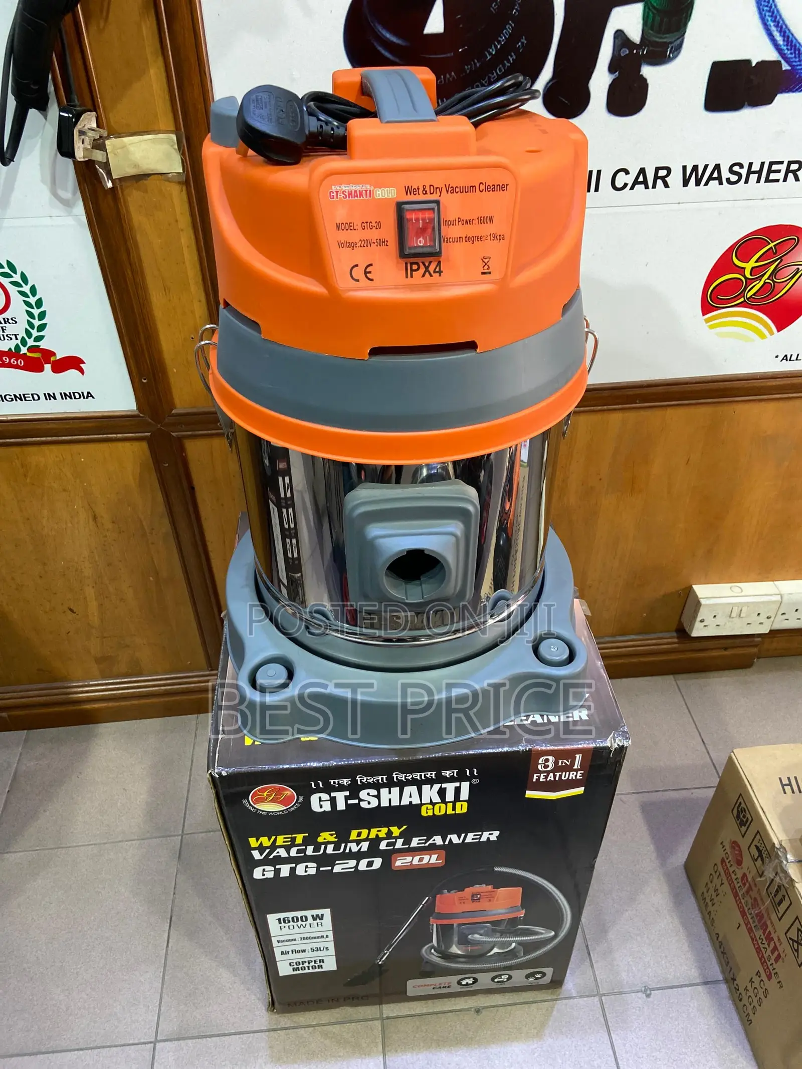 Gt-Shakti Wet Dry Vacuum Cleaner 20l 1600w