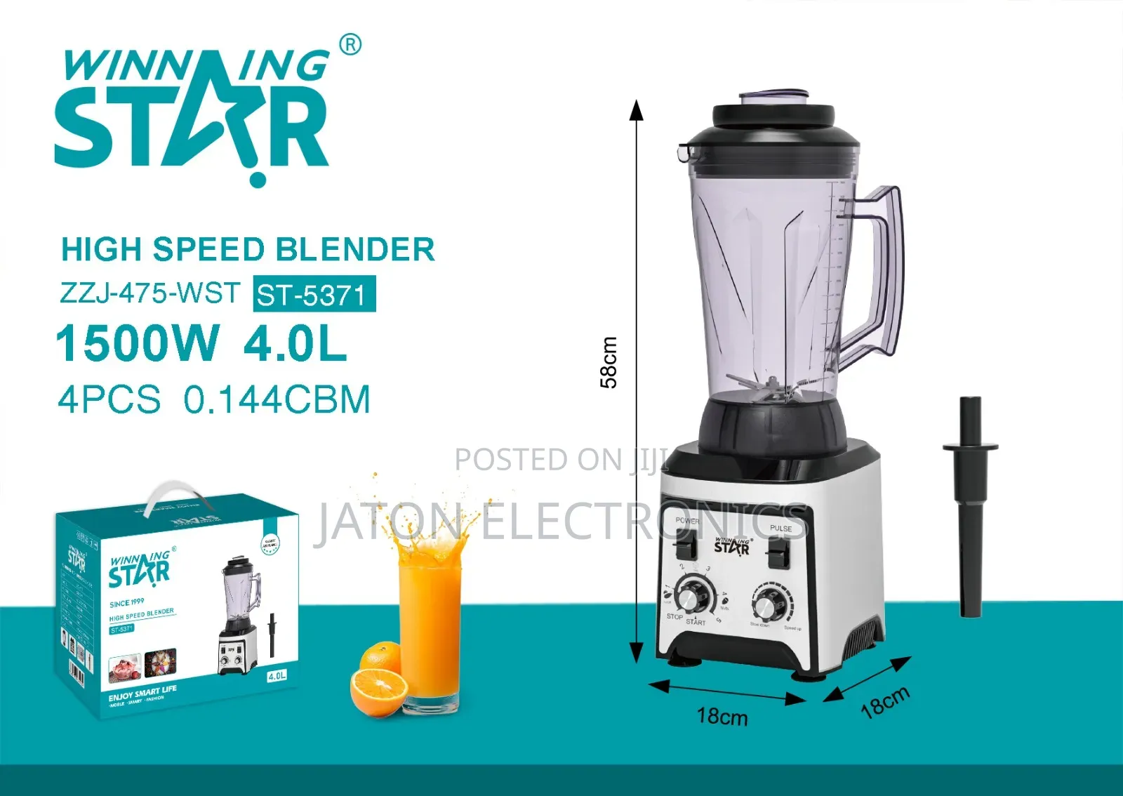 Winningstar Heavy-Duty Blender High Speed Blender 4l