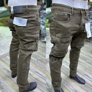 Mens Jeans Slim Cargo Plain