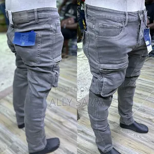 Mens Jeans Slim Cargo Plain