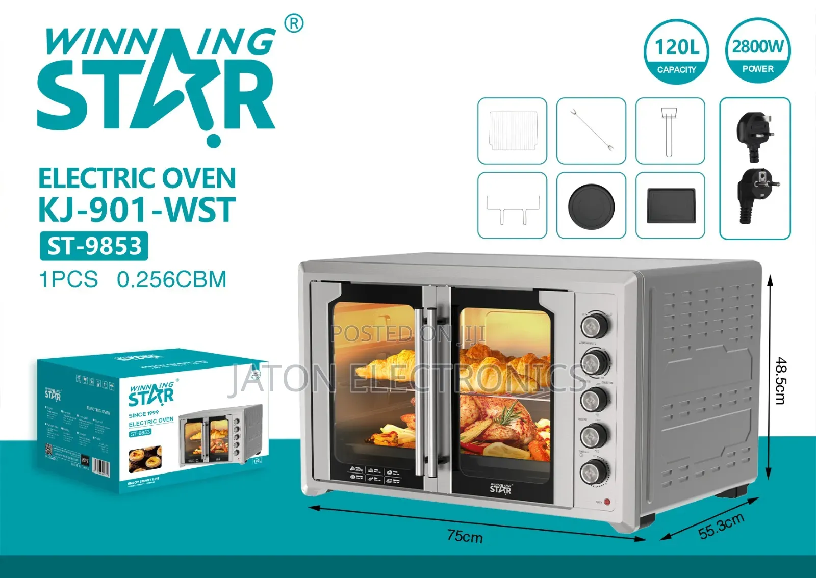 Electric Oven Double Door 120l