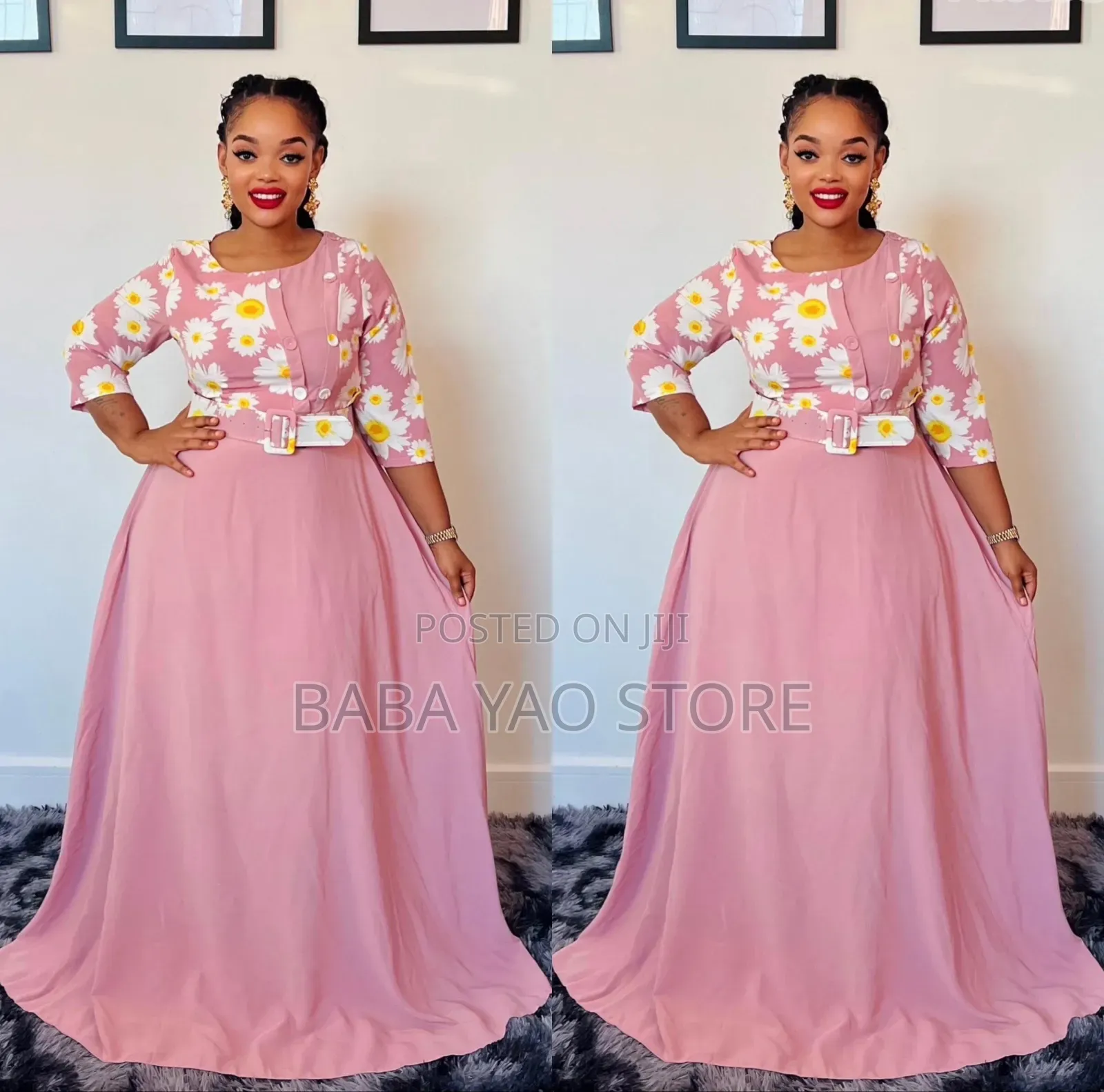 Women's African New Fashion Printed Long-Sleeved High-Waist