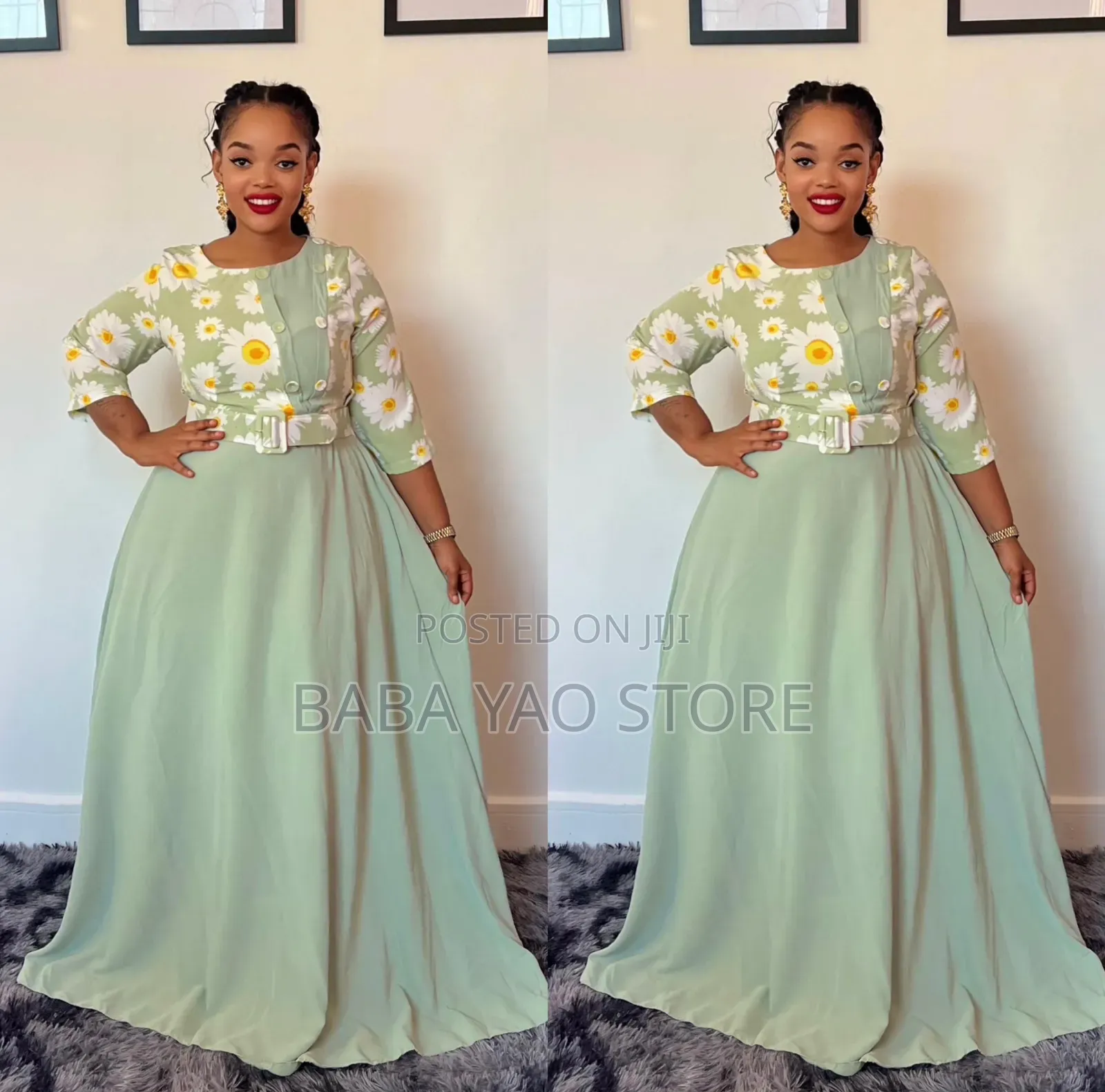 Women's African New Fashion Printed Long-Sleeved High-Waist