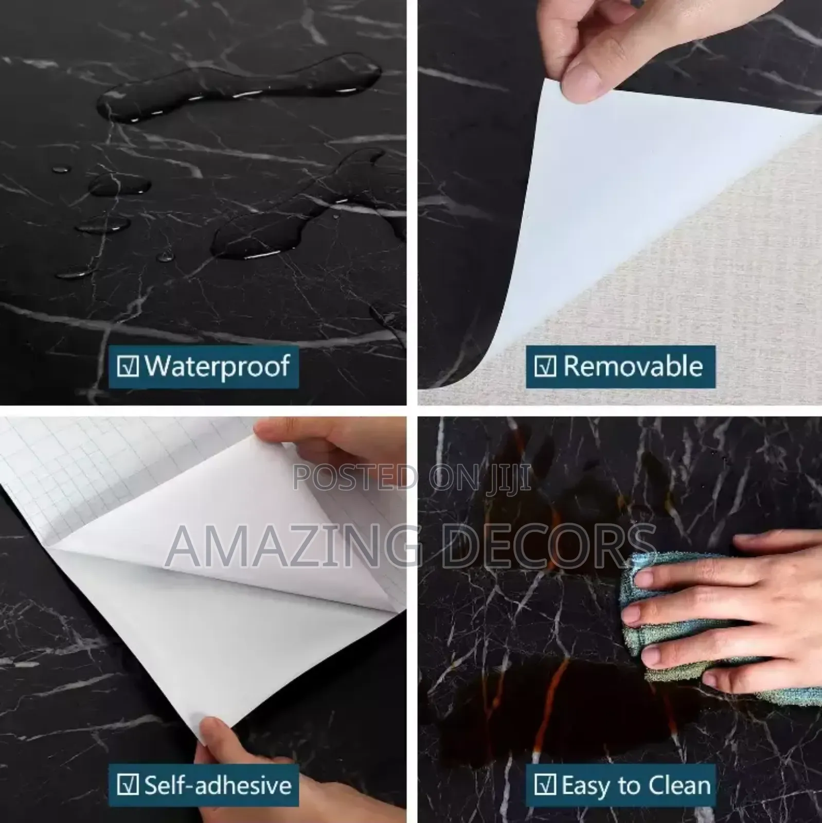 Black Marble Contact Paper