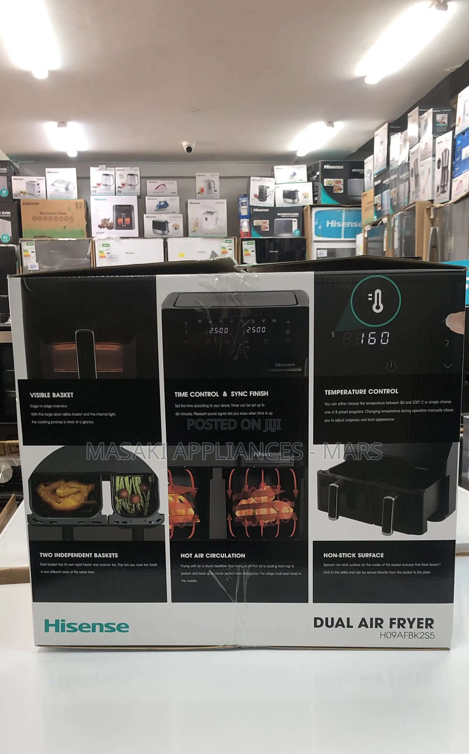 New Hisense Dual Air Fryer H09afbk2s5. 8.6litres 2700watts