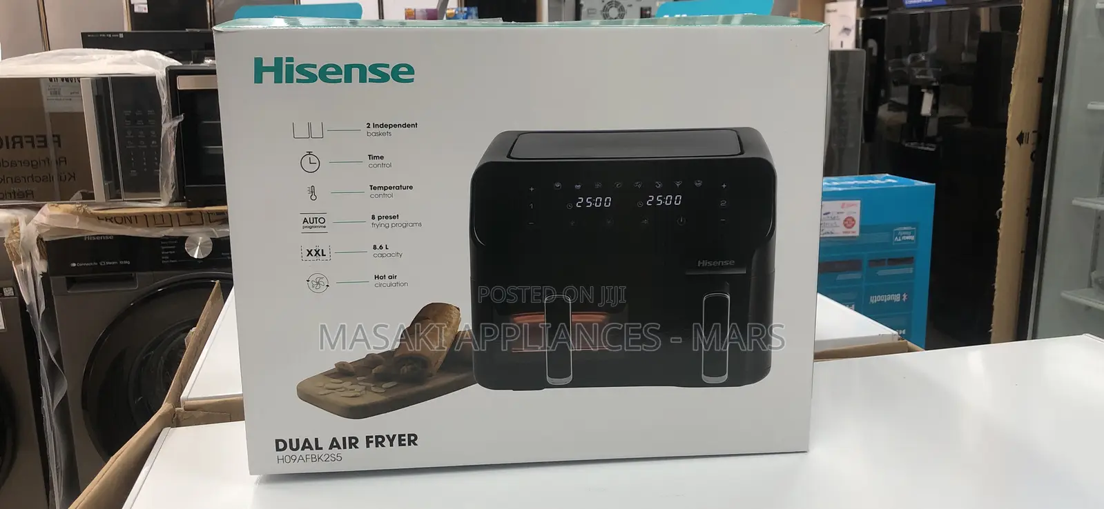 New Hisense Dual Air Fryer H09afbk2s5. 8.6litres 2700watts