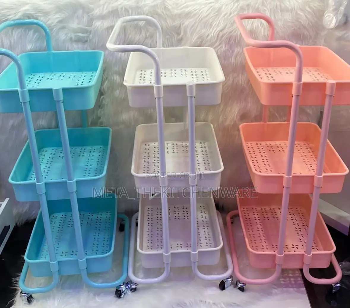 3 Tier Plastic Trolley