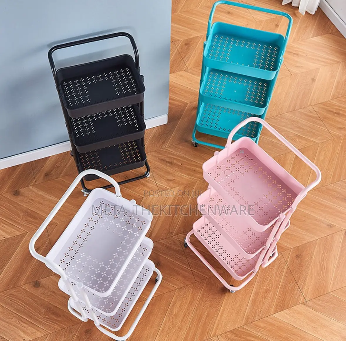 3 Tier Plastic Trolley