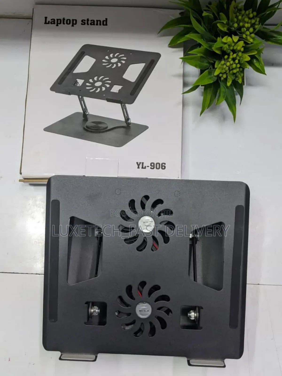 Premium Laptop Stand 360° Rotating Base With Cooling Fans