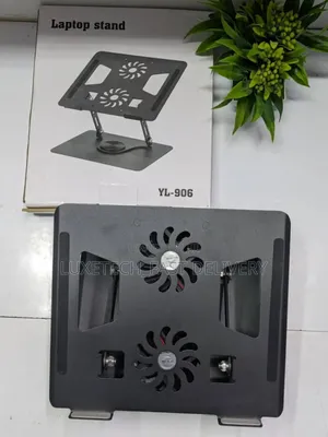 Premium Laptop Stand 360° Rotating Base With Cooling Fans