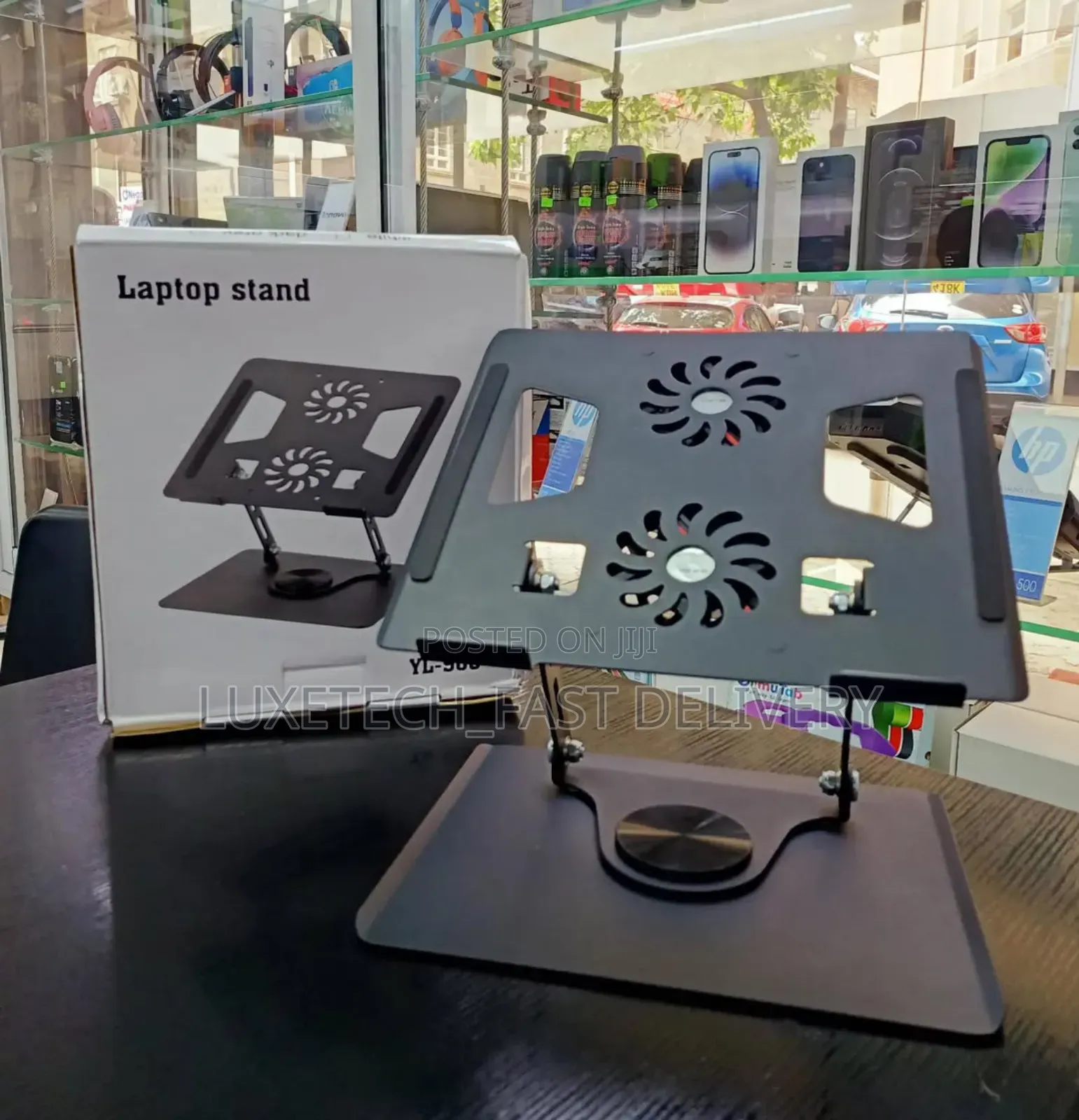 Premium 360-Degree Rotating Laptop Stand With Cooling Fans