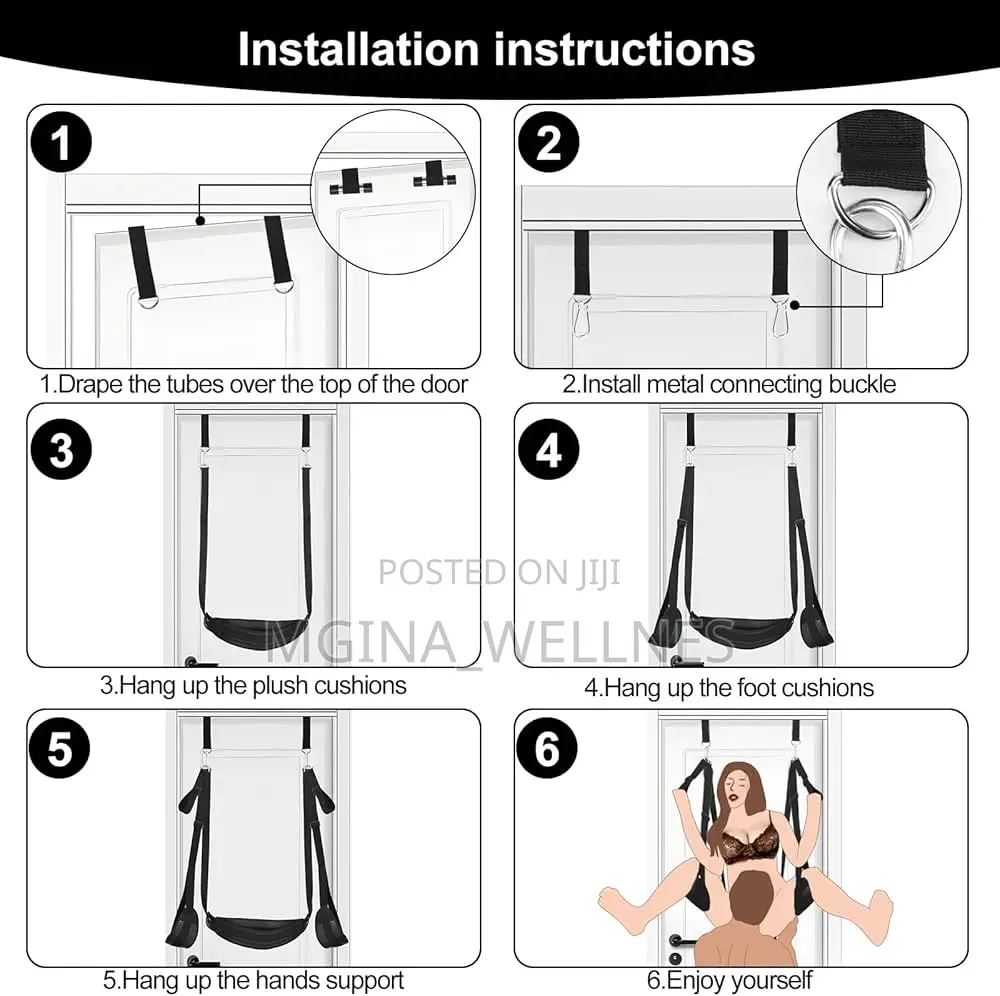 Sex Slings With Adjustable Straps, Hanging Door Handcuffs