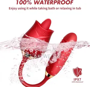 10 Modes Licking Sucking 2 in 1 Rose Vibrators for Women