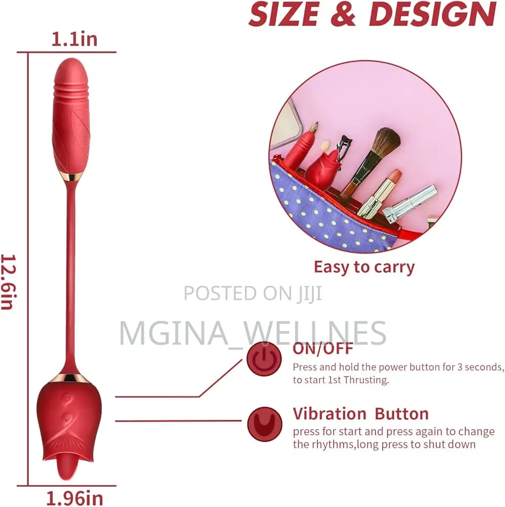 10 Modes Licking Sucking 2 in 1 Rose Vibrators for Women