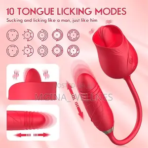 10 Modes Licking Sucking 2 in 1 Rose Vibrators for Women