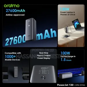 Oraimo Powerjet 130 27600mah 130w Power Bank