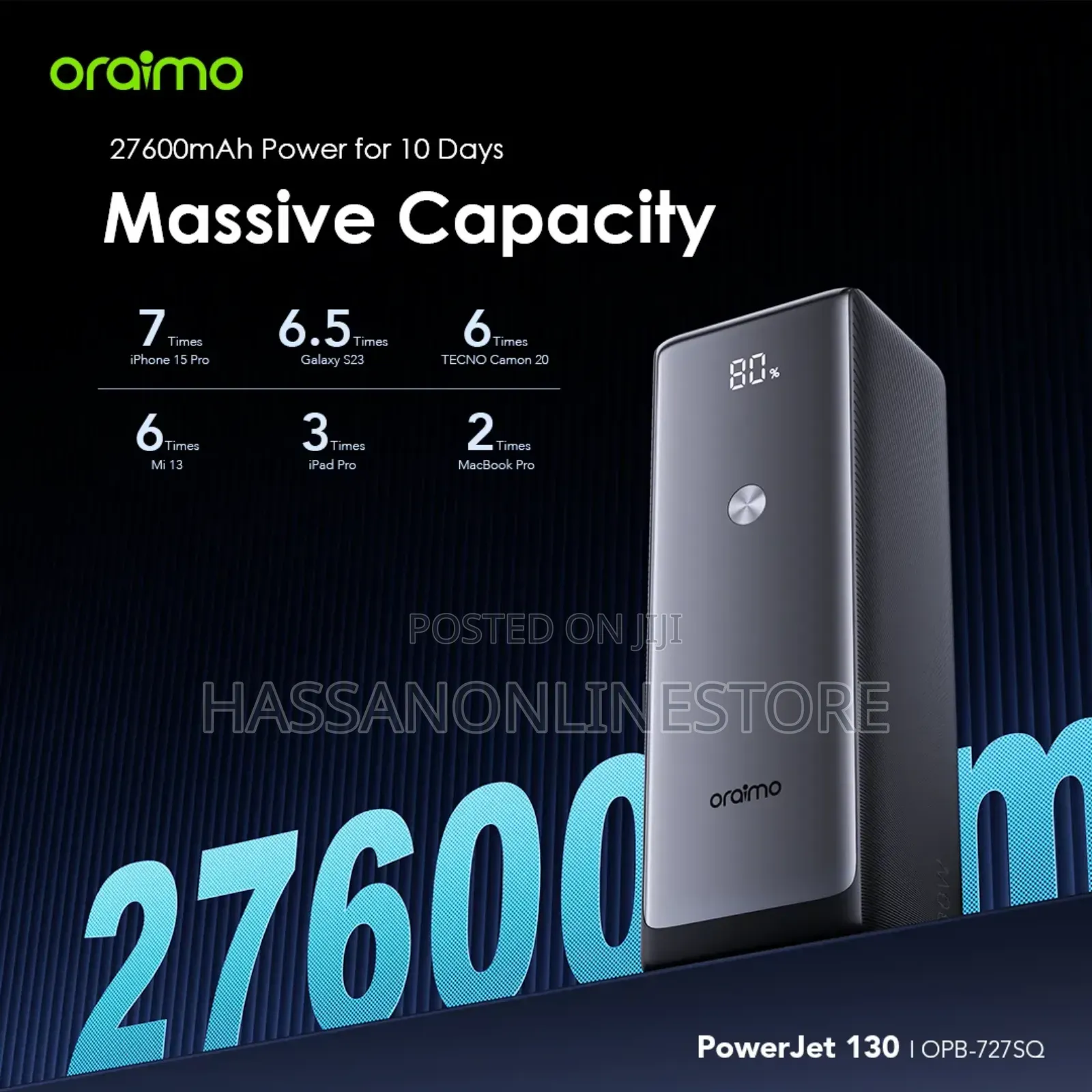 Oraimo Powerjet 130 27600mah 130w Power Bank