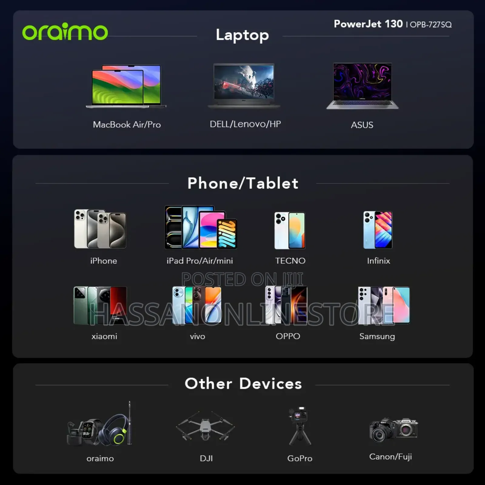 Oraimo Powerjet 130 27600mah 130w Power Bank