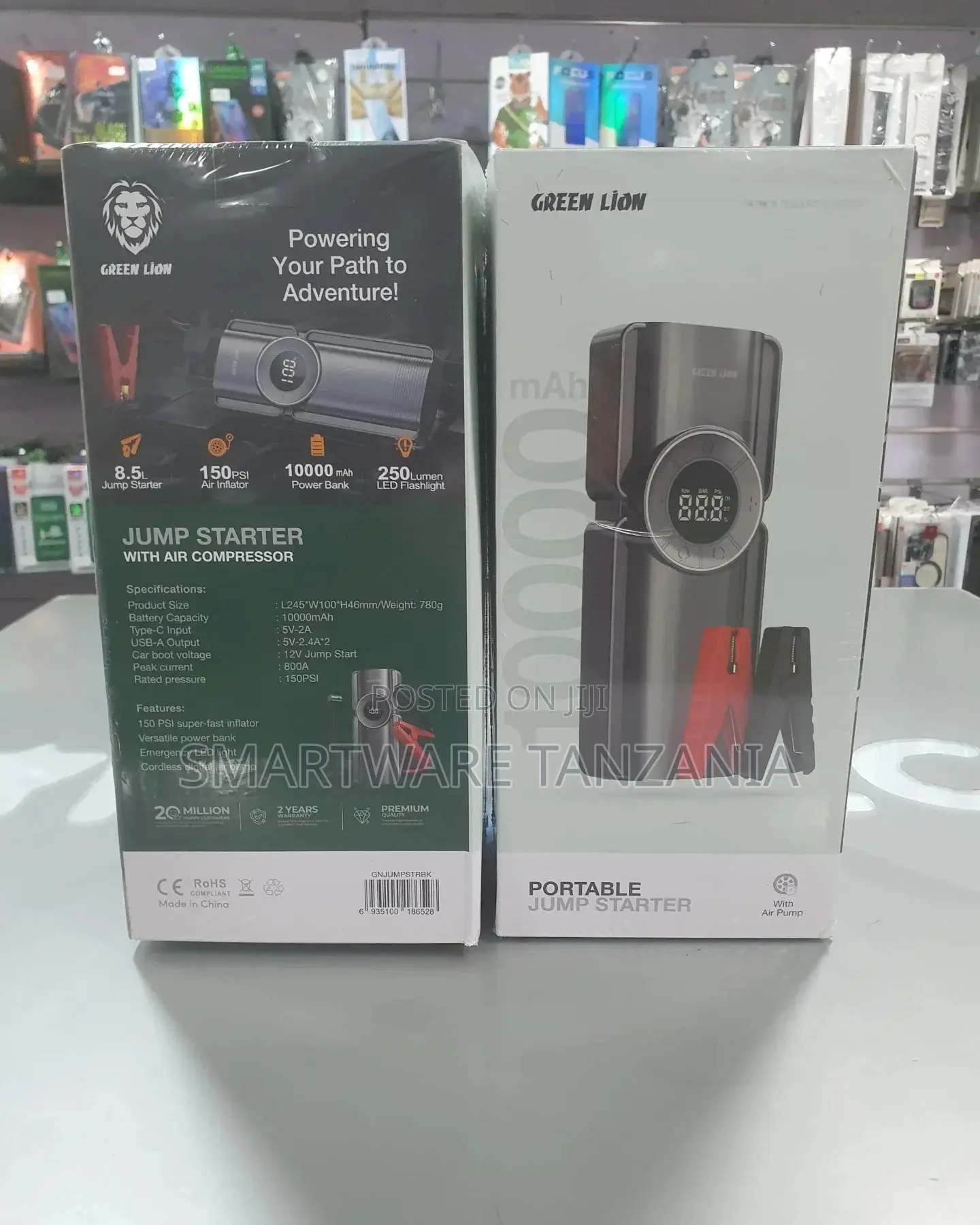 Car Jump Starter Power Bank, Digtal Display, Emergency Light