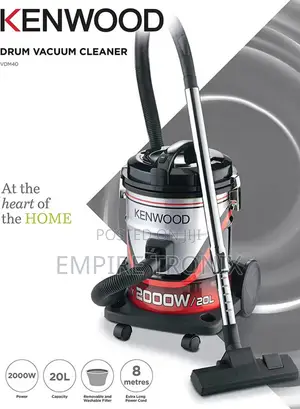 Kenwood Drum Vacuum Cleaner 2000w 20l Tank Vdm40.000br