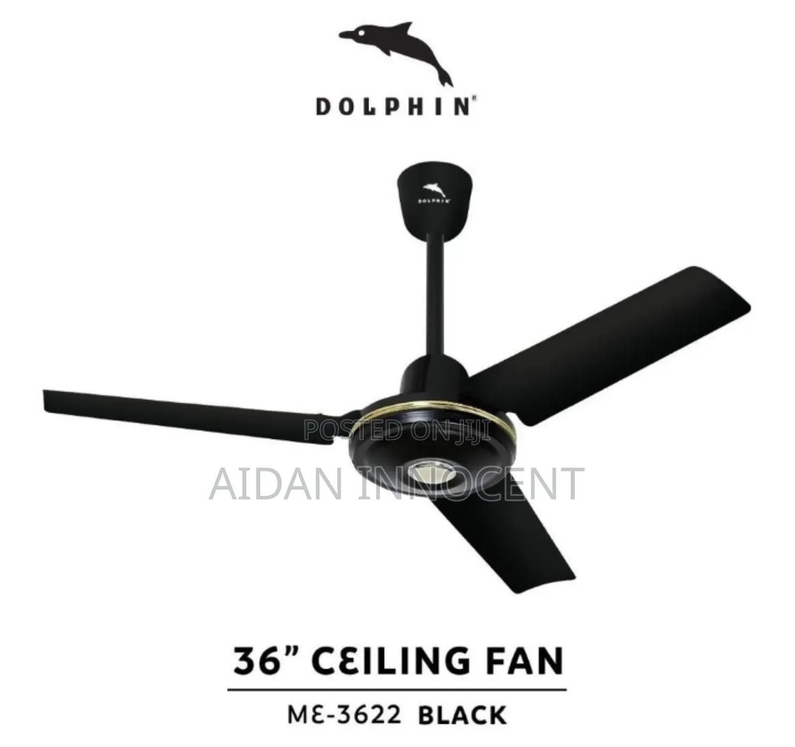 Dolphin Celing Fan 36 Black /Brown