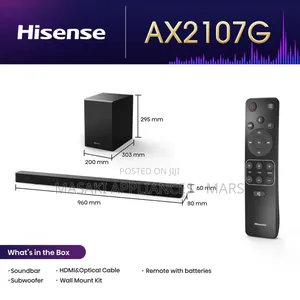 New Hisense Ax2107g 2.1ch Soundbar With Wireless Subwoofer