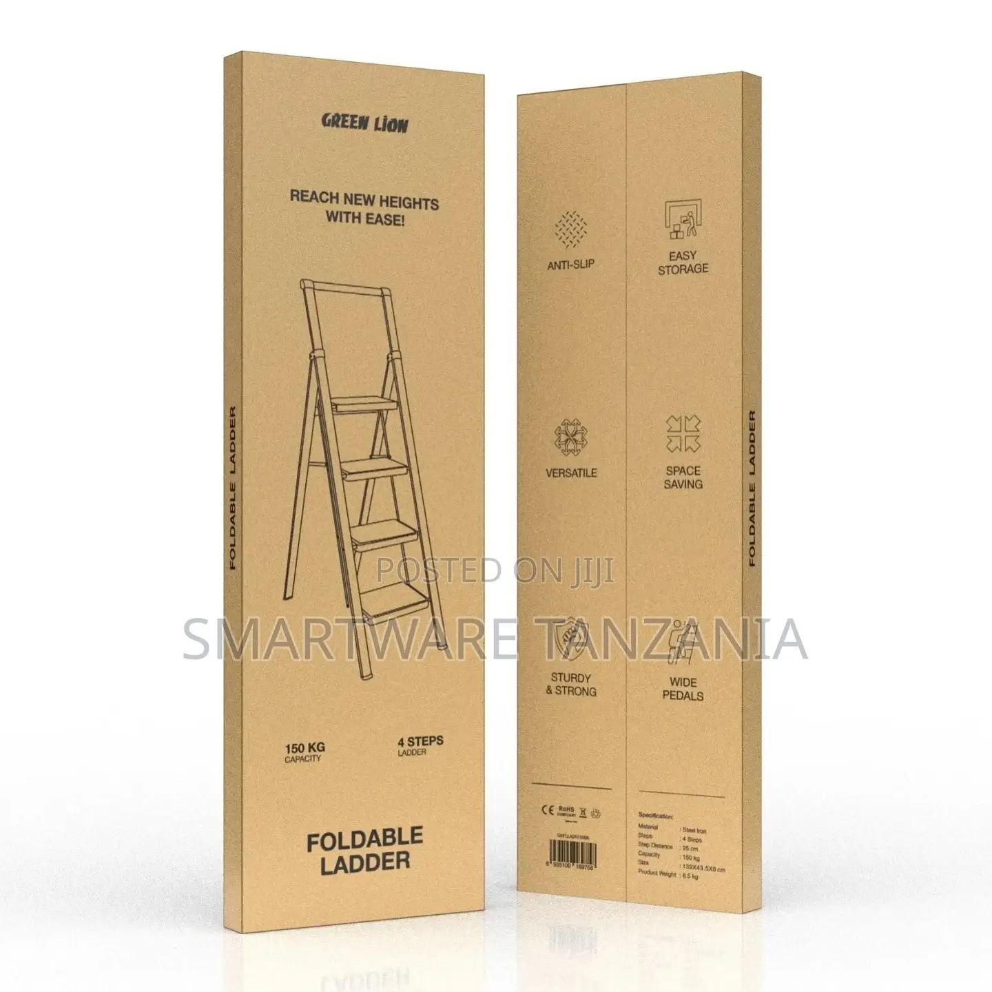 4 Step Ladder For Home-foldable Steel -wide Anti Skid Steps